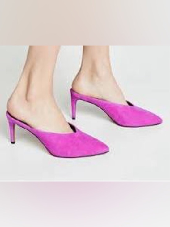 Rebecca Minkoff Shoes - Rebecca Minkoff vamp cut fuchsia pink suede mules
